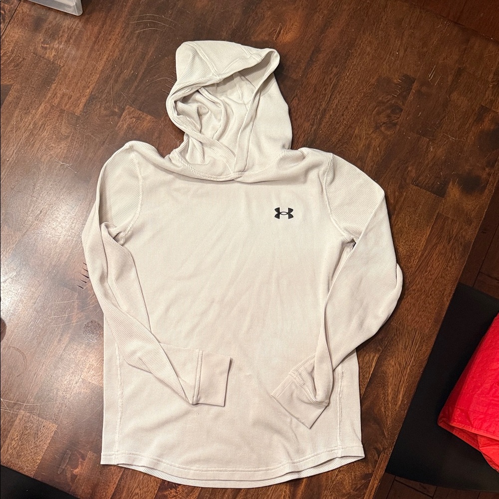 Under Armour Light Weight Beige Waffle-Knit Hoodie